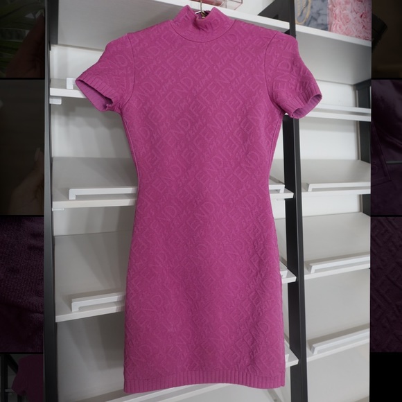 FENDI x SKIMS Embossed Short Sleeve Dress - Picture 2 of 7